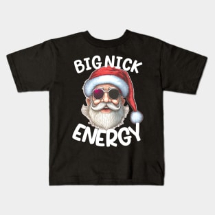 big nick energy, funny vintage santa claus wink christmas Kids T-Shirt